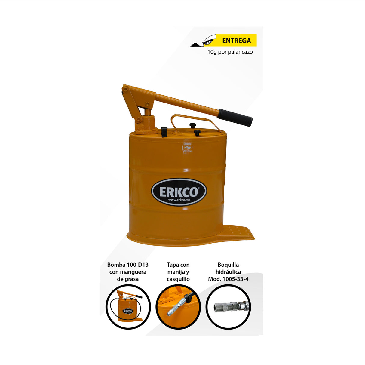 CUBETA BOMBA ENGRASADORA DE 13KG OVALADA