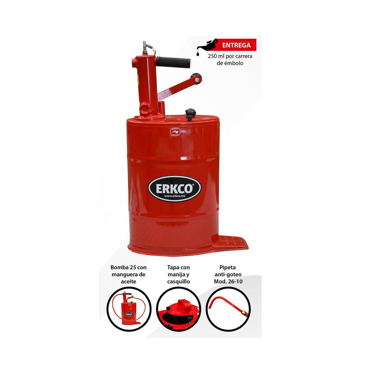 CUBETA BOMBA MANUAL P/ACEITE DE 19 ERKCO