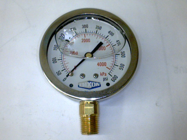 MANOMETRO 2-1/2 INF 0-600 1/4 GLICERINA