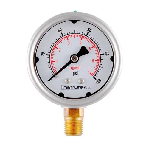 MANOMETRO 2-1/2 INF 0-100 1/4 GLICERINA