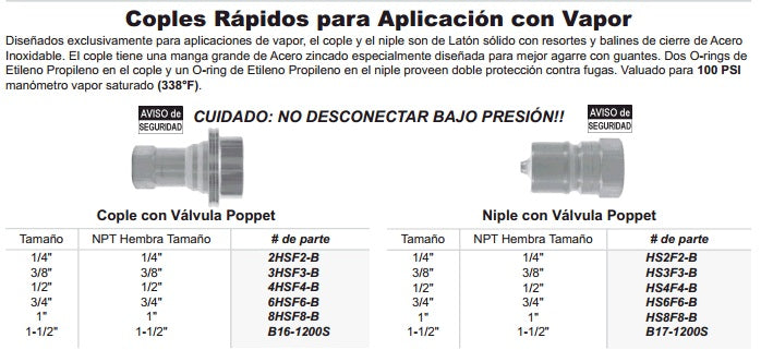 1" Steam Coupler, 1" NPTF, Brass 200005-