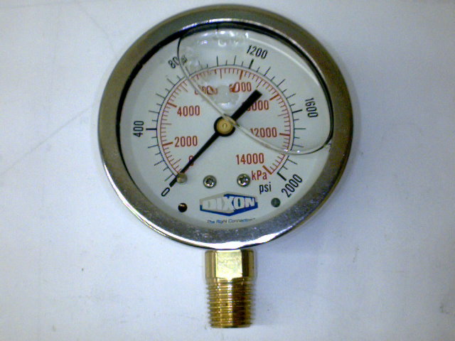 MANOMETRO 2-1/2 INF 0-2000 1/4 GLICERIN